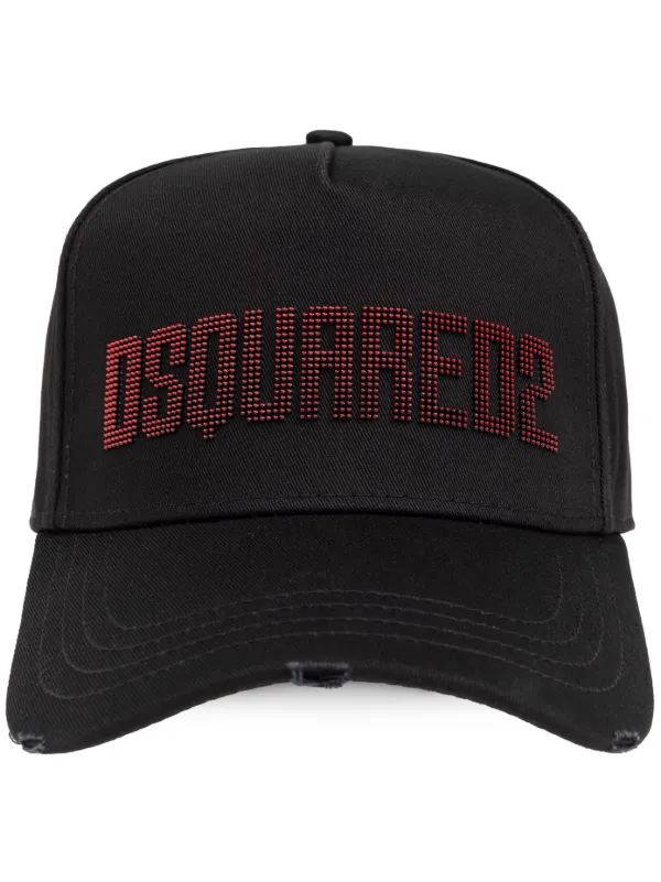 DSQUARED2 embroidered logo Cotton Cap Black FARFETCH AO