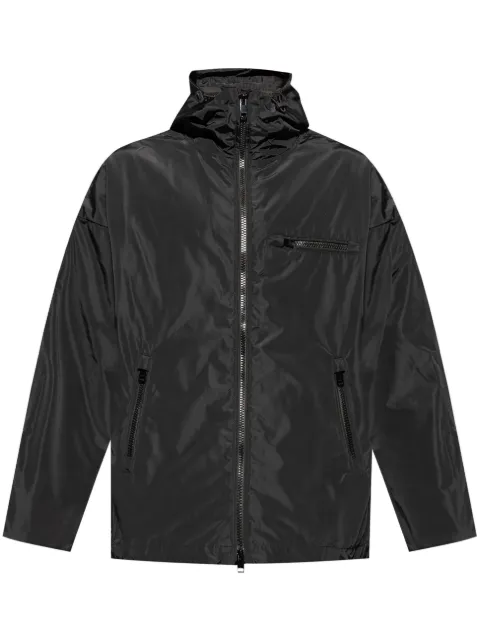 Diesel logo-embossed zip-up hooded jacket