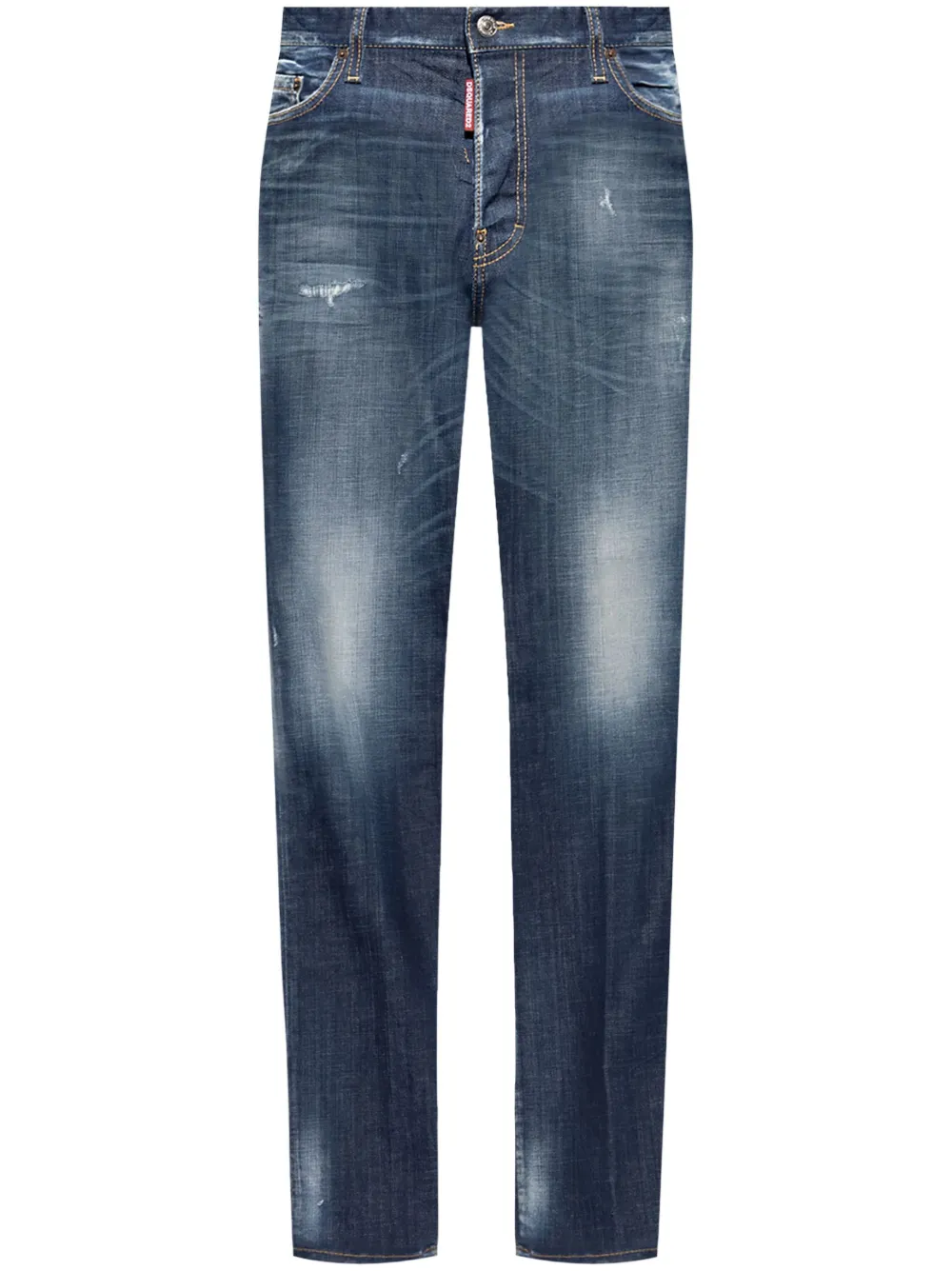 Shop Dsquared2 Mid-rise Distressed-effect Jeans In Blue