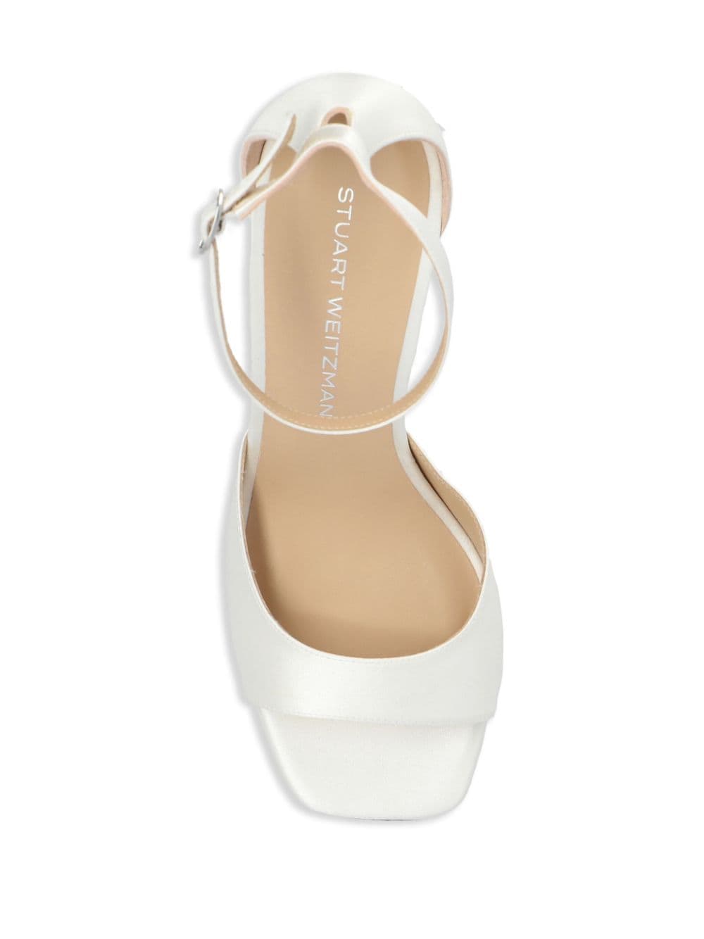 Shop Stuart Weitzman Nudistia 75mm Leather Sandals In White