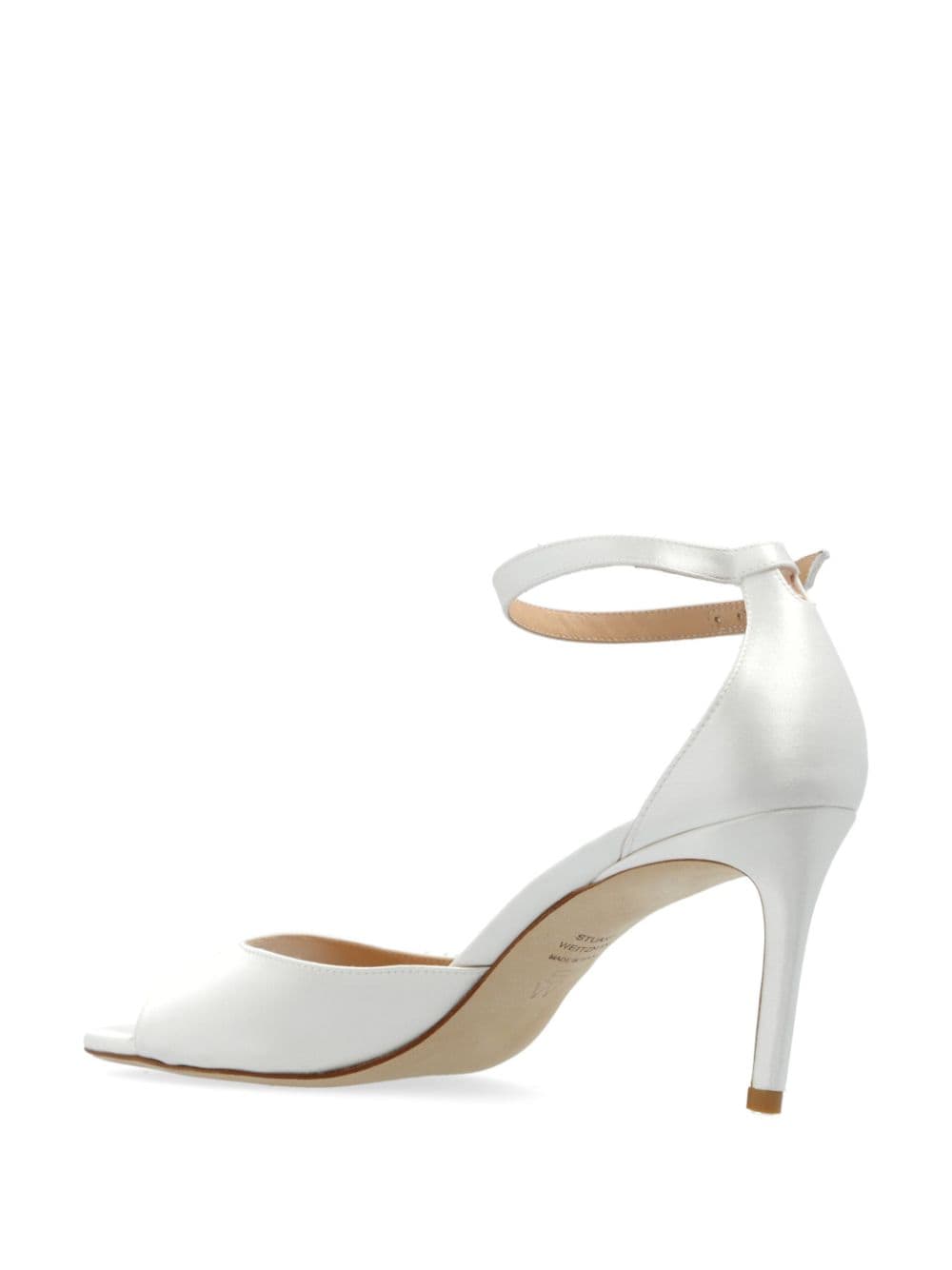 Shop Stuart Weitzman Nudistia 75mm Leather Sandals In White