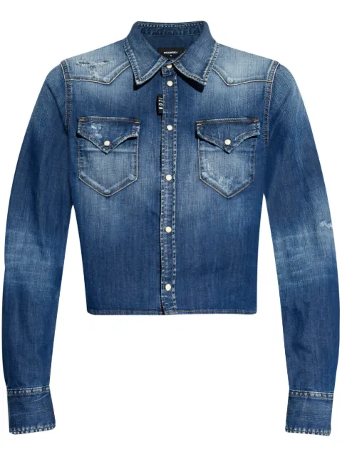 DSQUARED2 distressed cropped denim shirt Women