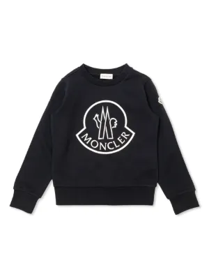 Moncler Enfant logo-patch Cotton Hoodie | Blue | FARFETCH