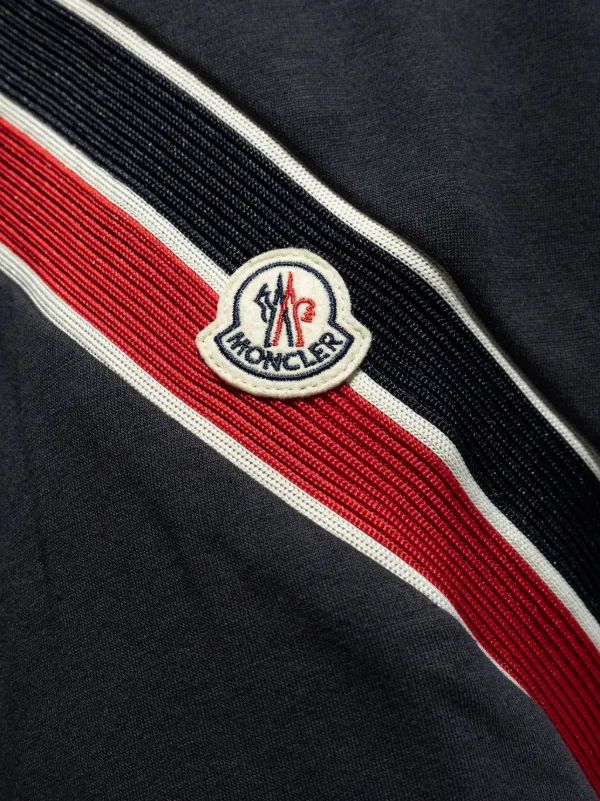 MONCLER: pants in cotton with logo - Black | Moncler pants