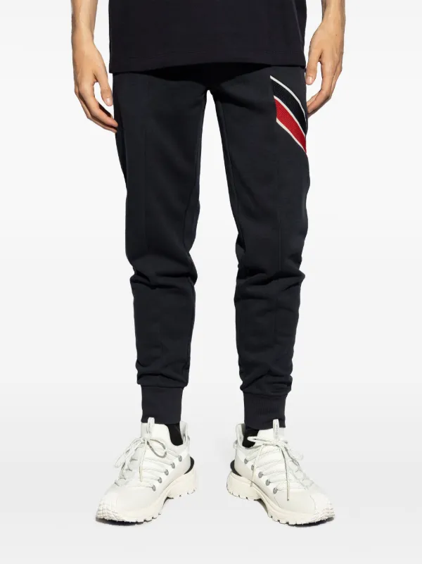 Moncler Side Logo Patch Jogging Trousers Blue FARFETCH HK