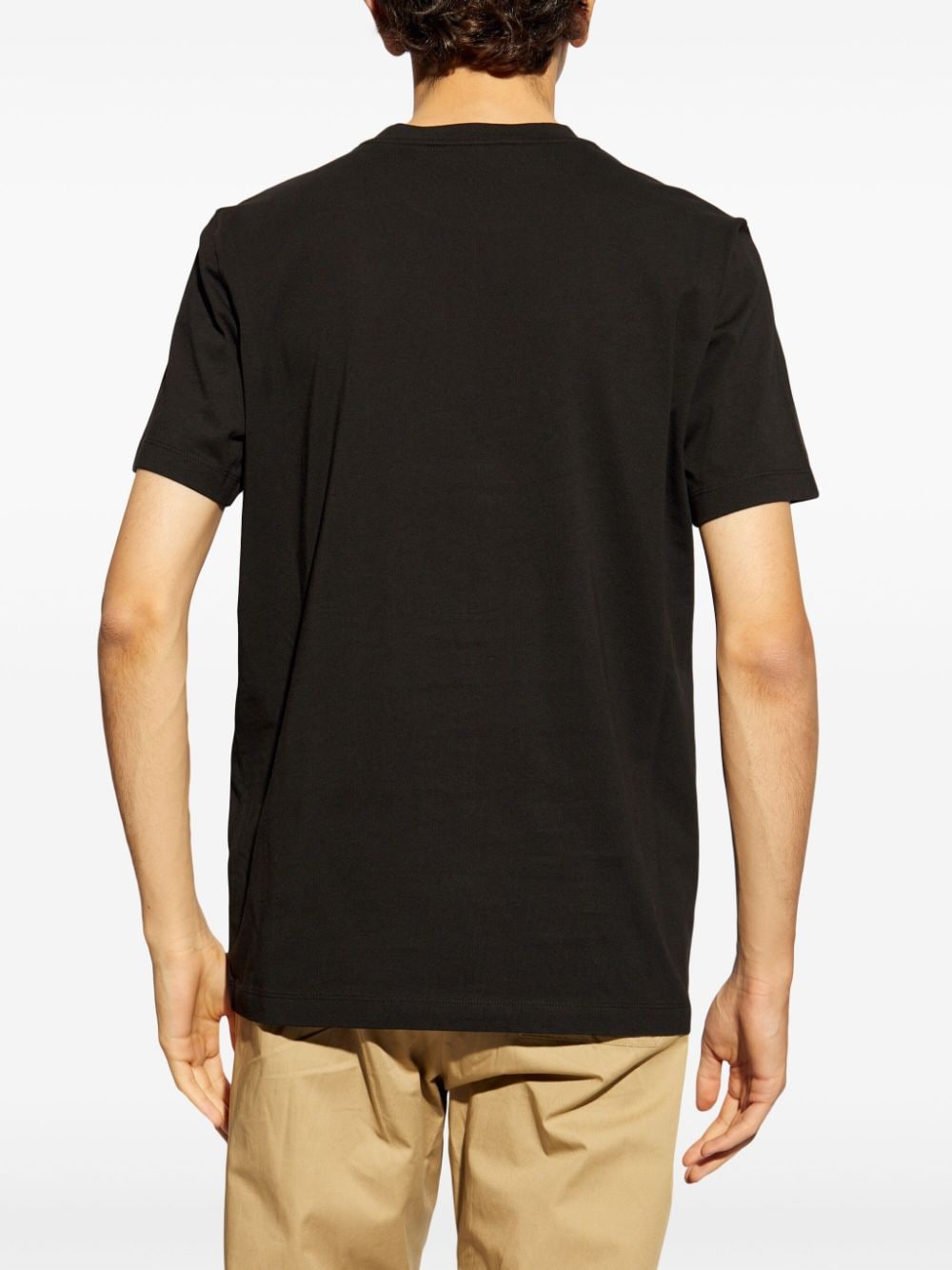 Shop Moncler Flocked-logo Cotton T-shirt In Black