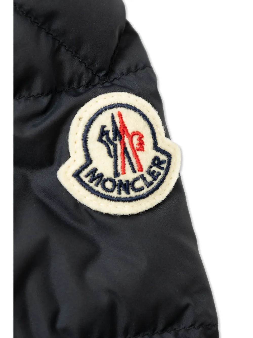 Moncler Enfant Gewatteerd jack met logopatch Blauw