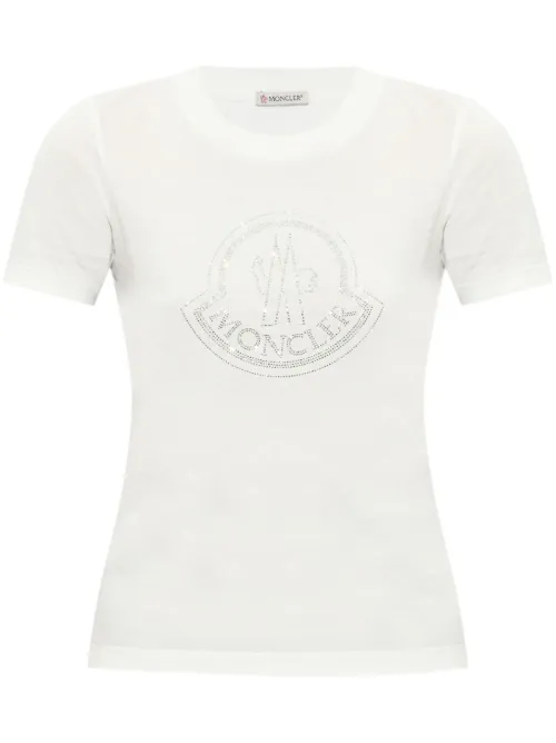 T-shirt en coton à logo imprimé - Moncler - Modalova
