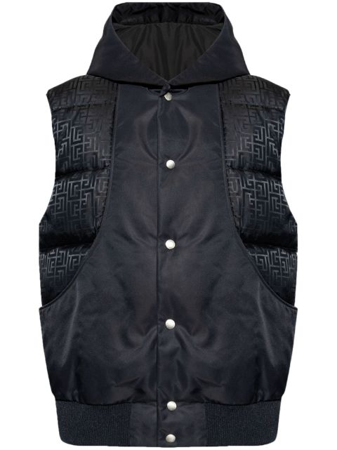 Balmain 4G hooded puffer gilet Men