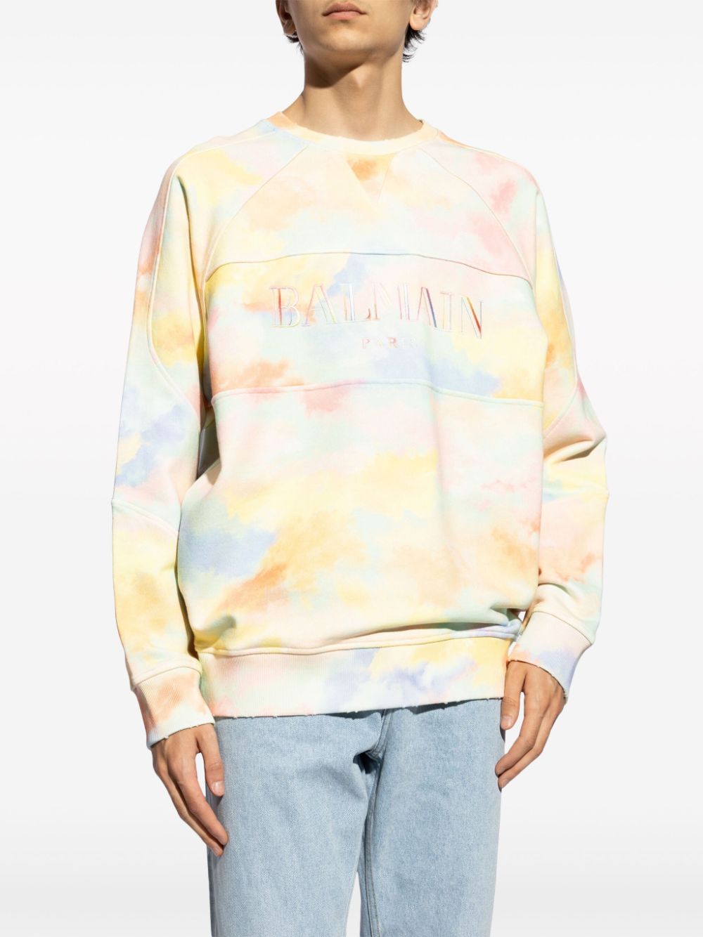 Affordable Balmain cloud print logo-embroidered sweatshirt Men