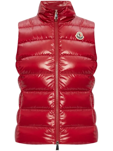 Moncler stand-up collar logo patch gilet