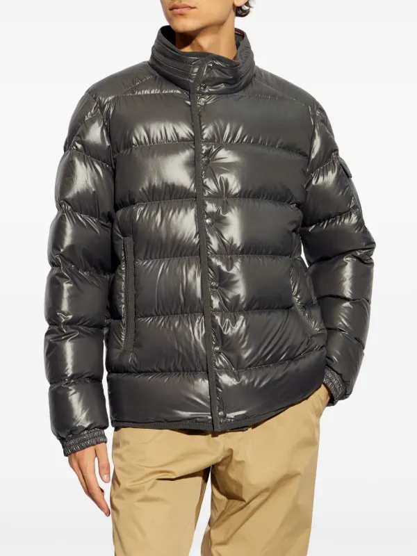 Moncler Gourette mock neck Puffer Jacket Grey FARFETCH AE