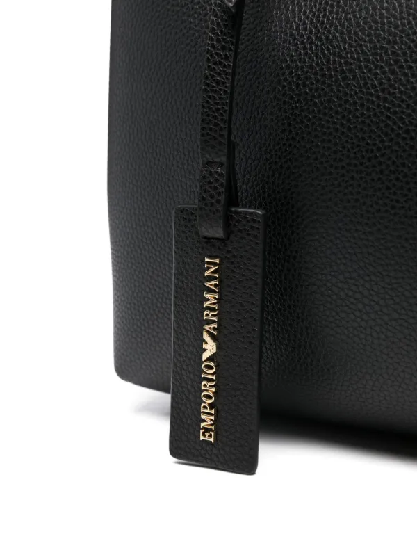 Emporio Armani logo-debossed Tote Bag | Black | FARFETCH