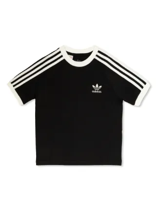 Adidas Kids T Shirt Mit Logo Stickerei Schwarz FARFETCH DE