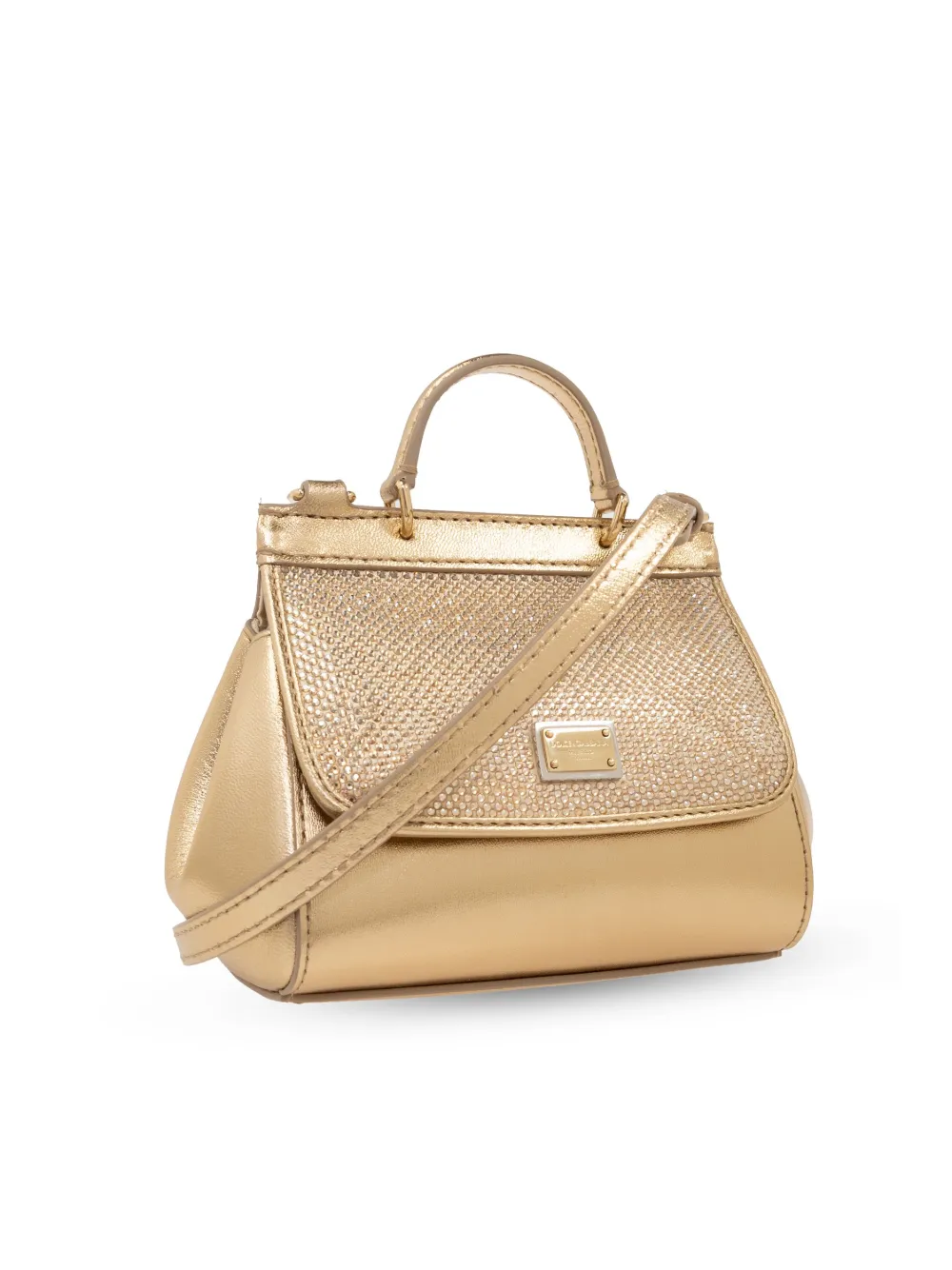 Dolce & Gabbana Kids Sicily tas met metallic-effect Goud
