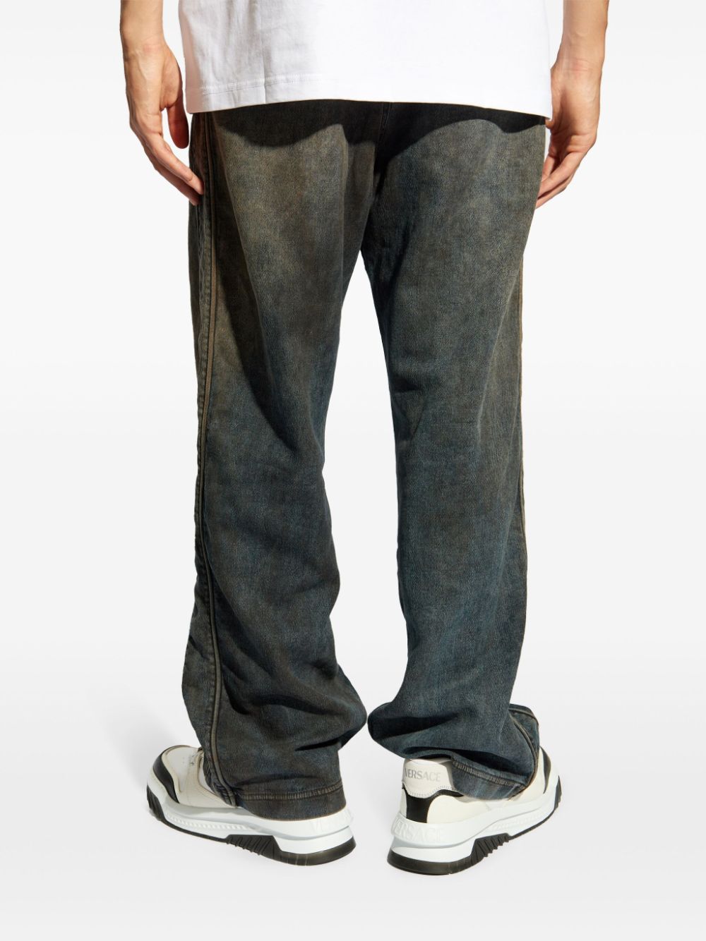 Shop Diesel D-martians Distressed Track Pants In Blue