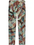 Vivienne Westwood optical-illusion check-print virgin-wool trousers - Blue