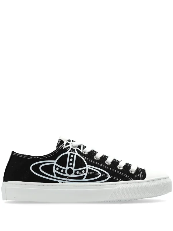 Vivienne Westwood Plimsoll Logo low top Trainers Black FARFETCH TH