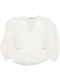 b+ab polka-dot ruffle-detail blouse - White