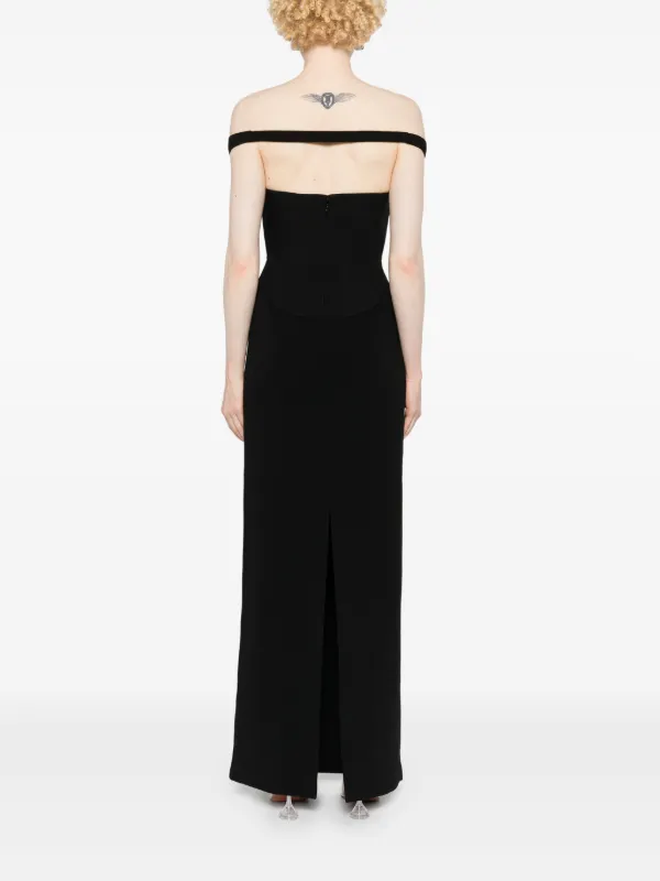 Solace London Serina Maxi Dress | Black | FARFETCH MY