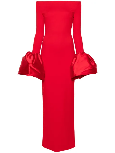 Solace London Talia oversized-cuffs gown