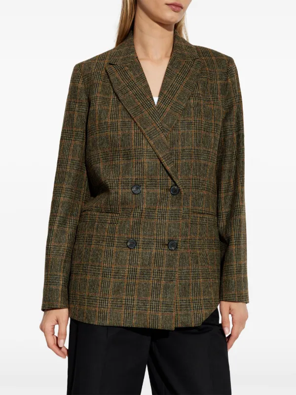 A.P.C. チェック ダブルジャケット | ブラウン | FARFETCH JP