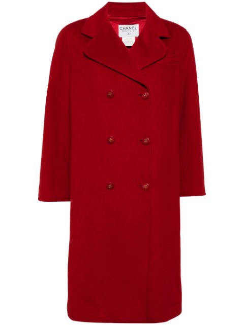 HOT SALE CHANEL 1995 double-breasted cashmere coat Women