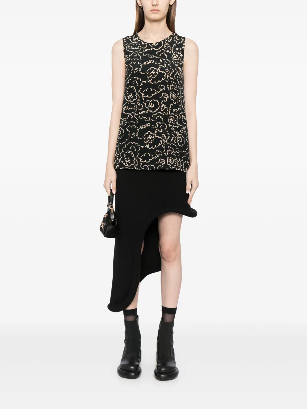 CHANEL Pre-Owned 1990-2000s logo-print silk blouse | Image 2