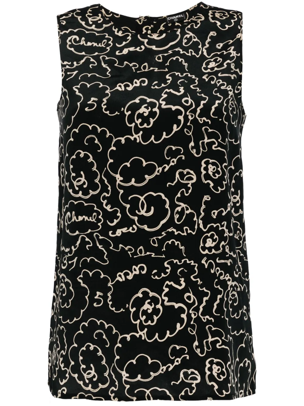 1990-2000s logo-print silk blouse
