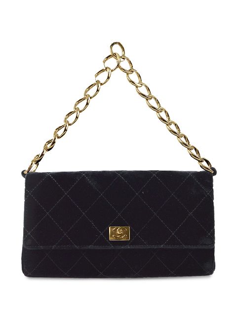 Cheap HOT SALE CHANEL 2002 diamond-quilted velvet shoulder bag Women