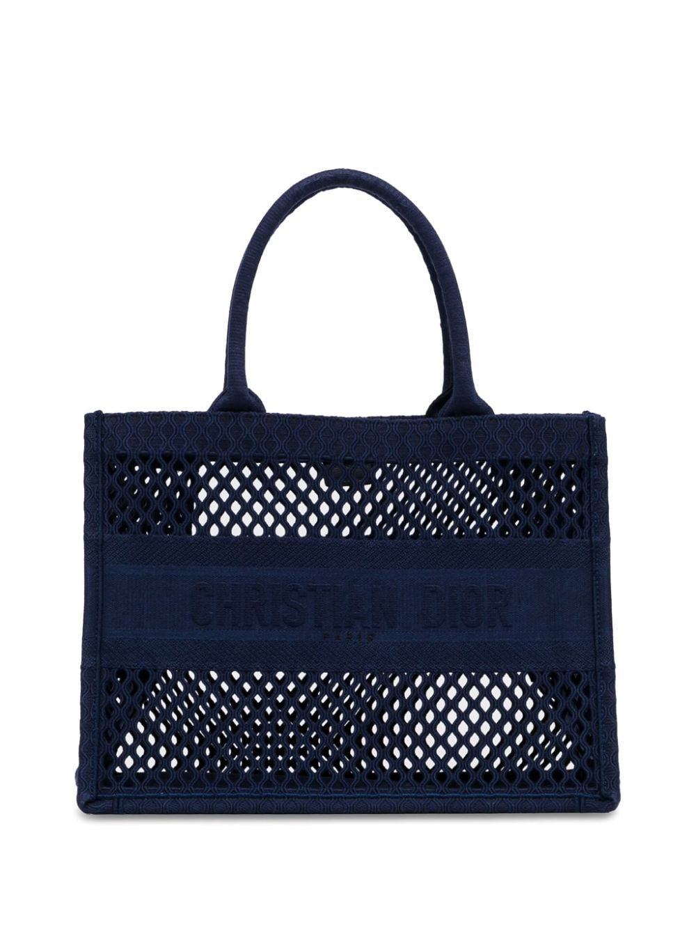 Pre-owned Dior 2020-2021 Medium Mesh Book Tote Bag In Blue