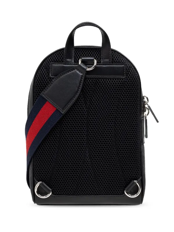 Gucci monogram pattern Leather Backpack Black FARFETCH CH