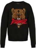 DSQUARED2 intarsia knit-logo wool-blend jumper - Black