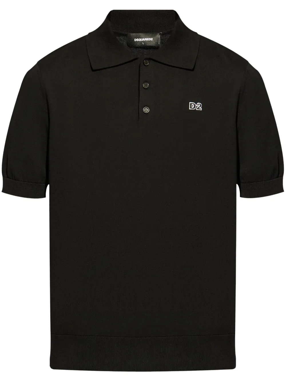 DSQUARED2 logo patch polo shirt – Black