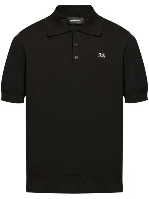DSQUARED2 polo à patch logo - Noir - DSQUARED2 - Modalova