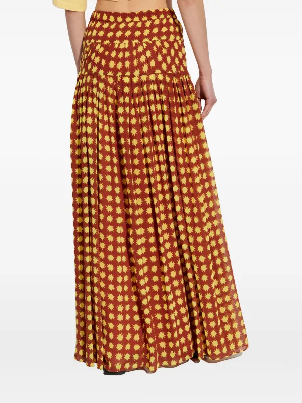 DVF Diane Von Furstenberg graphic-print Maxi Skirt | Brown