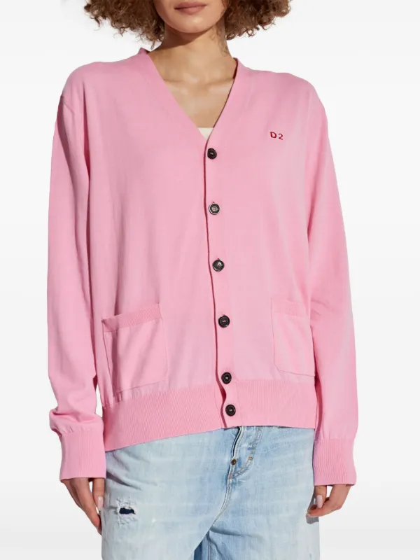 DSQUARED2 ロゴパッチ カーディガン | ピンク | FARFETCH JP