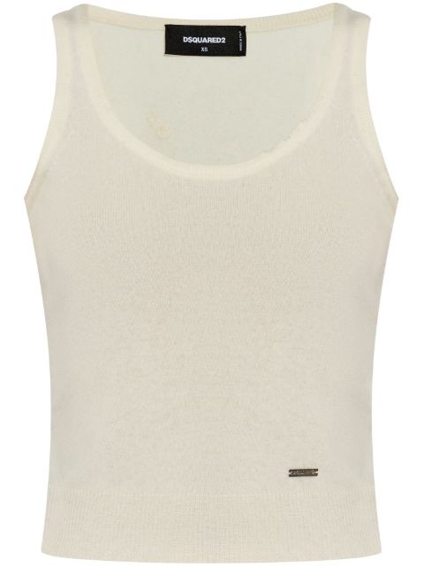 DSQUARED2 logo plaque knitted tank top Women