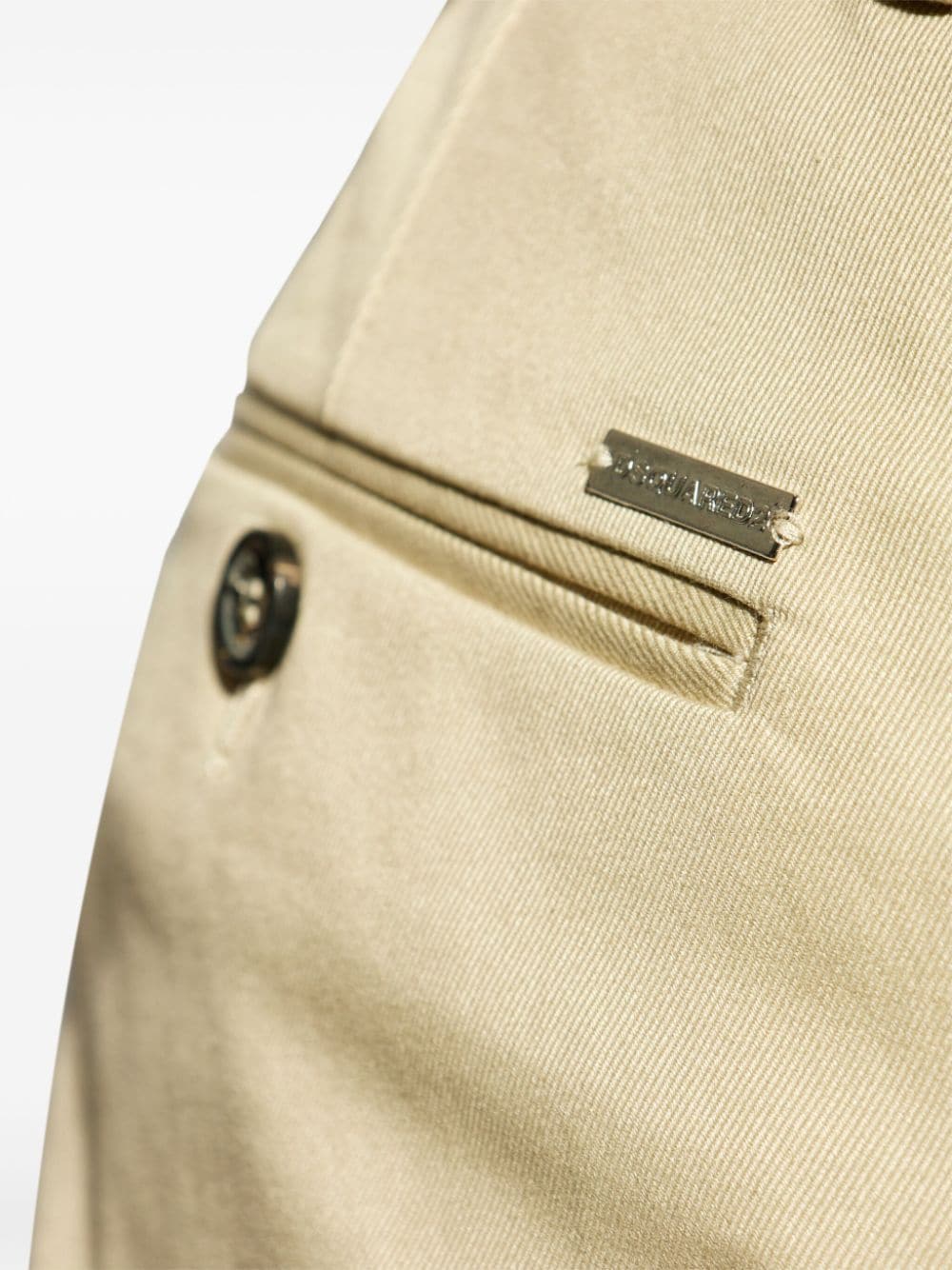 Shop Dsquared2 Mid-rise Cotton Chinos In Neutrals