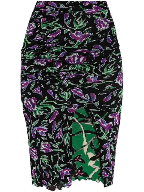 DVF Diane von Furstenberg falda lápiz con estampado floral y abertura en la parte delantera