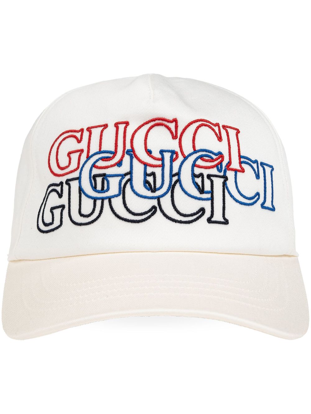 Gucci Baseball Hat With Embroidery In White,multi