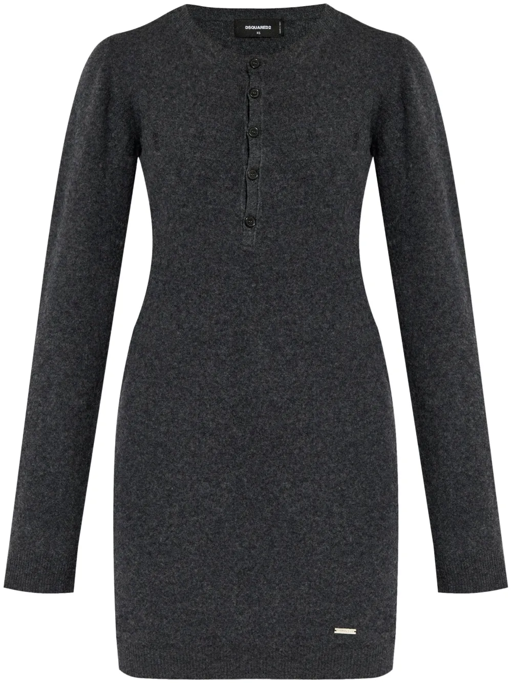 Dsquared2 Fine-knit Wool Minidress In Gray