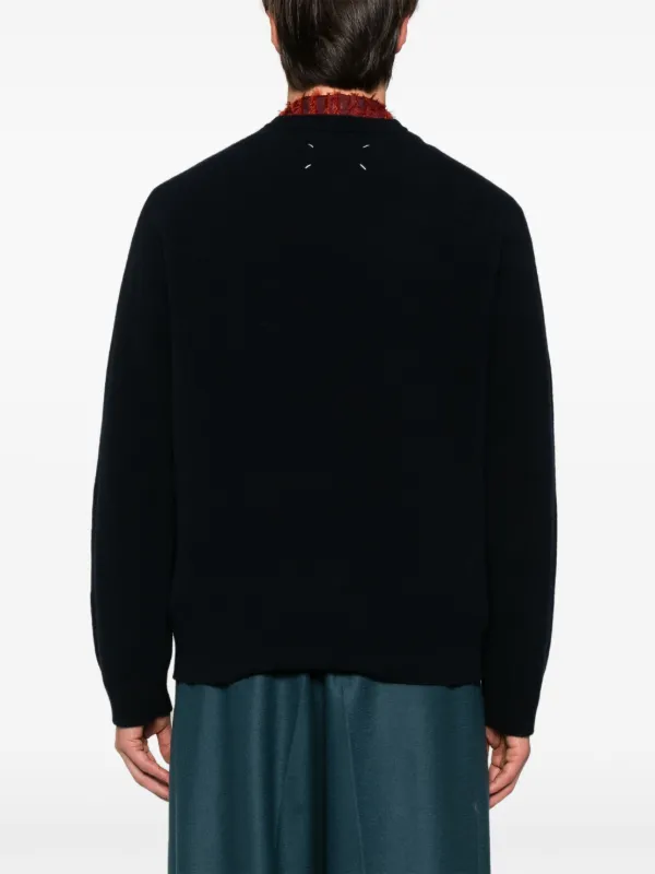 Maison Margiela crew-neck Wool Sweater | Blue | FARFETCH