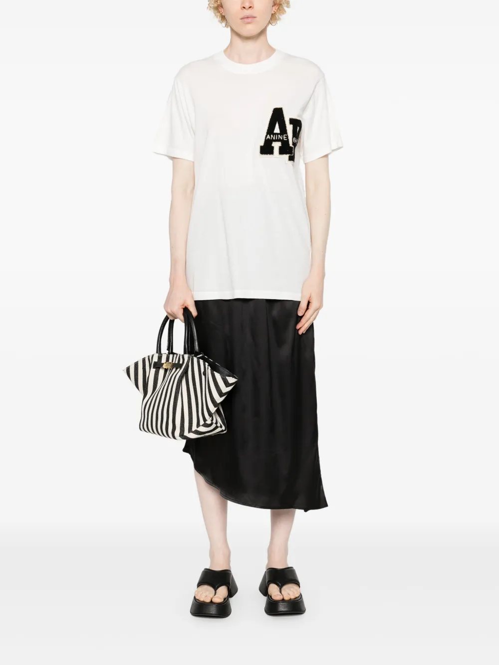 ANINE BING T-shirt met logopatch - Wit