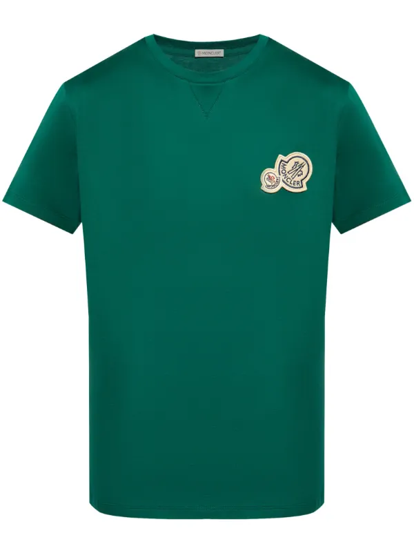 Moncler logo applique Cotton T shirt Green FARFETCH HK