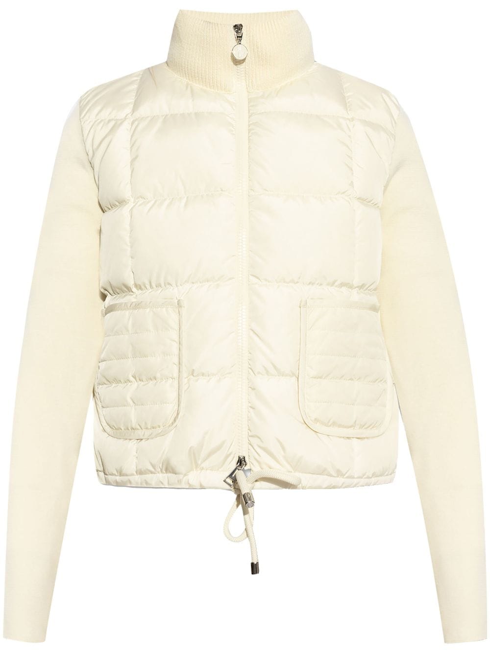 Moncler Panelled Padded Cardigan In Neutral