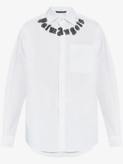 Palm Angels logo-print cotton shirt