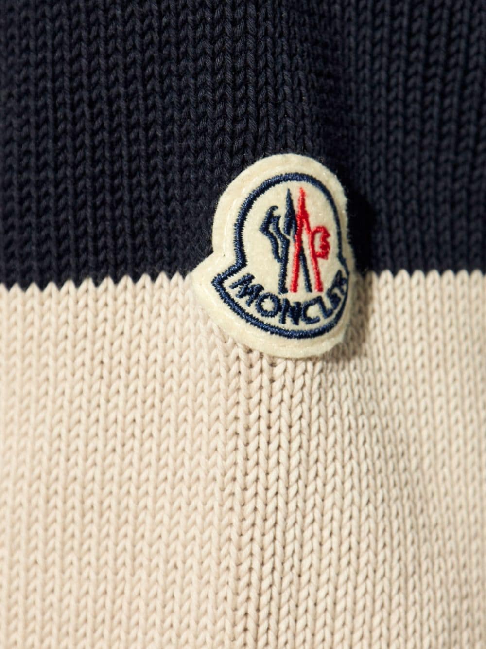 Shop Moncler Striped Knit Cotton Hoodie In Blue