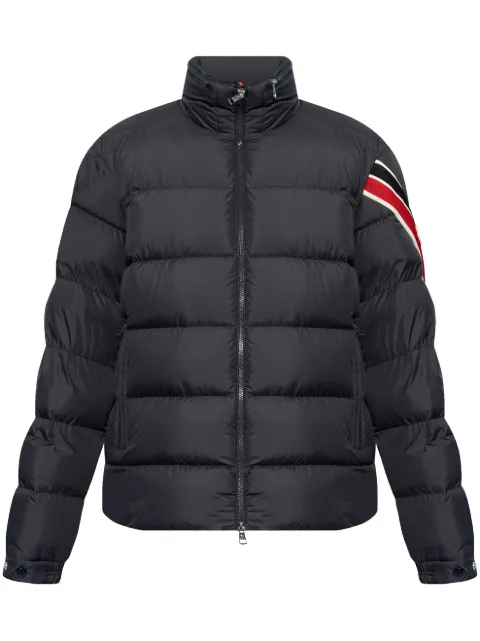 Moncler chamarra capitonada con motivo de rayas y parche del logo