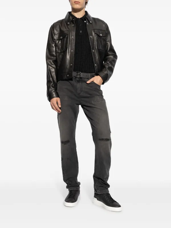Balmain ダメージ スリムジーンズ | ブラック | FARFETCH JP